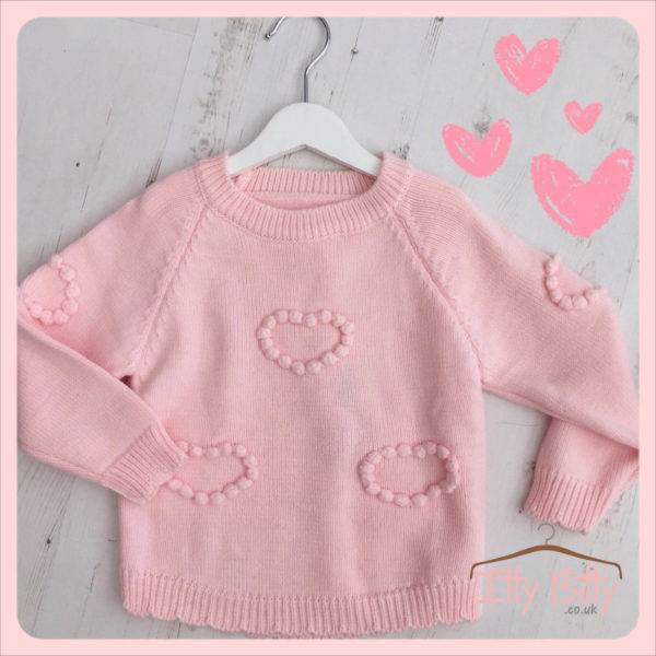 Cute Baby Heart Pink Sweater