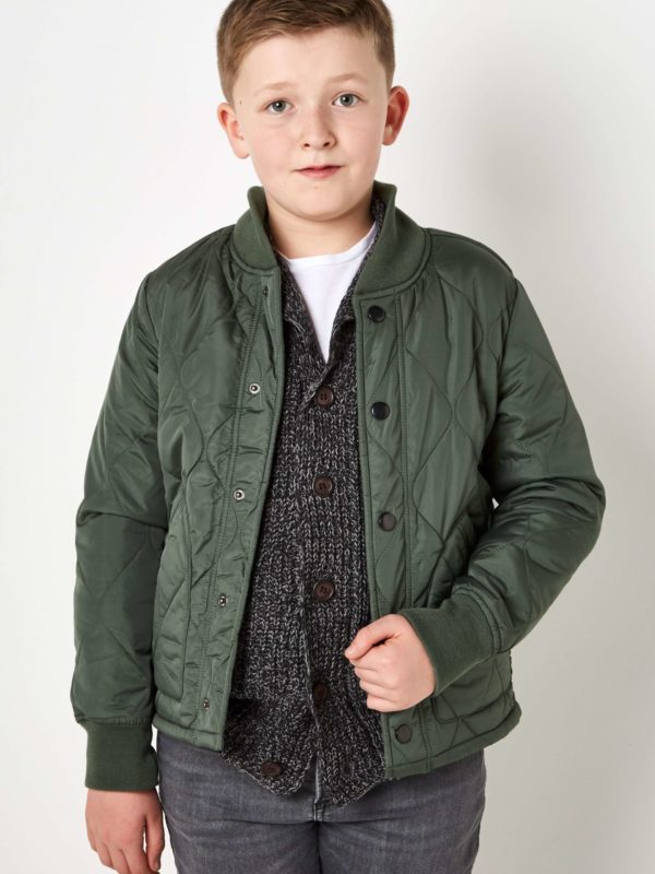 Boys Boutique Army Green Quilted Jacket