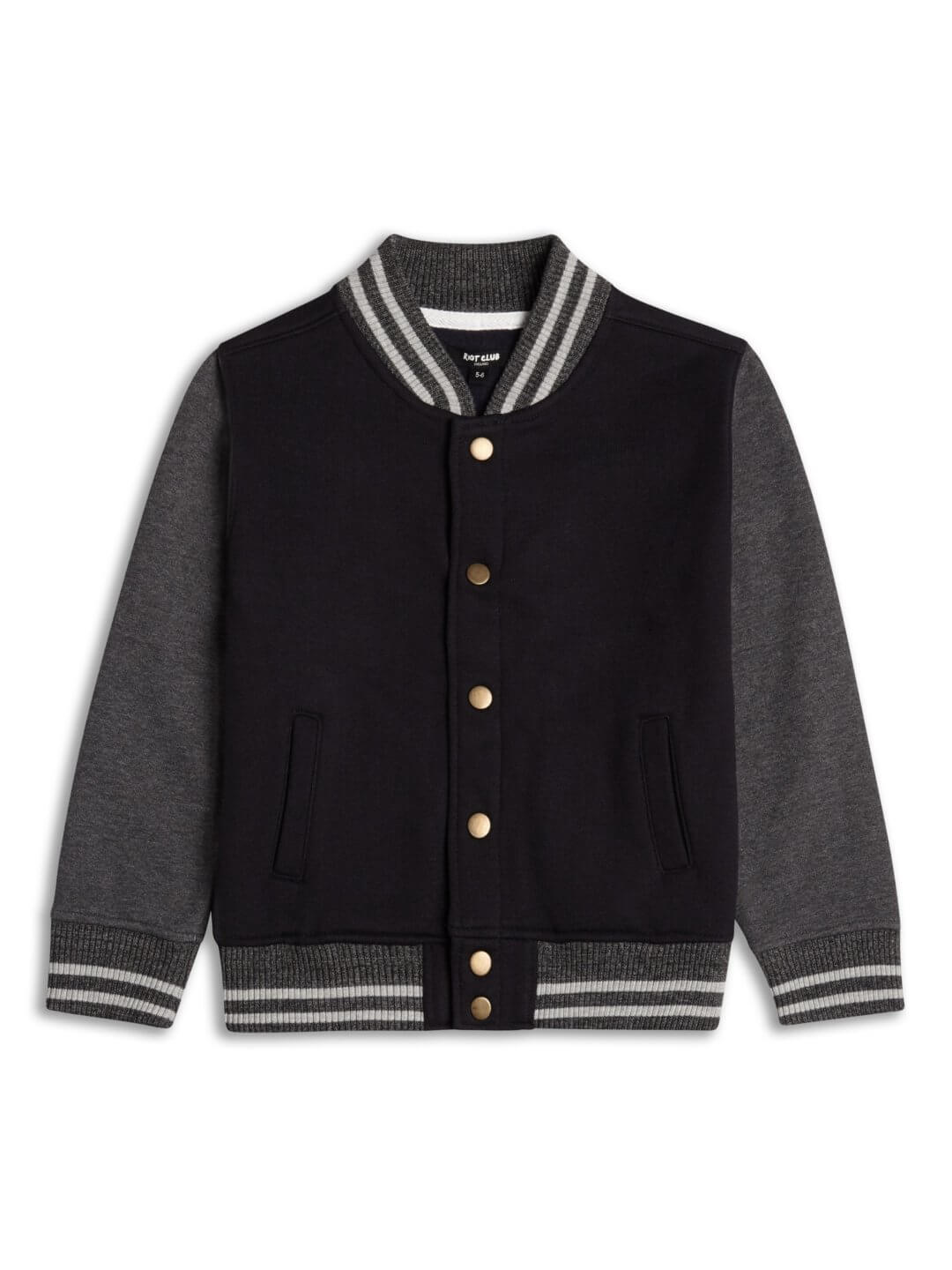 Boys Boutique Black & Grey Baseball Jacket | Itty Bitty