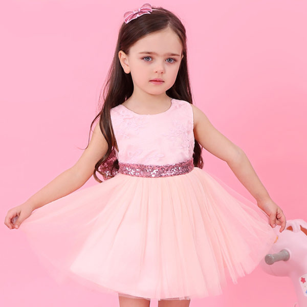 Girls Boutique Princess Pink Bow Dress