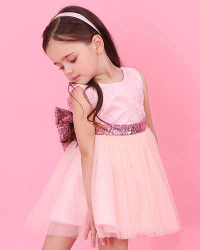 Girls Boutique Princess Pink Bow Dress