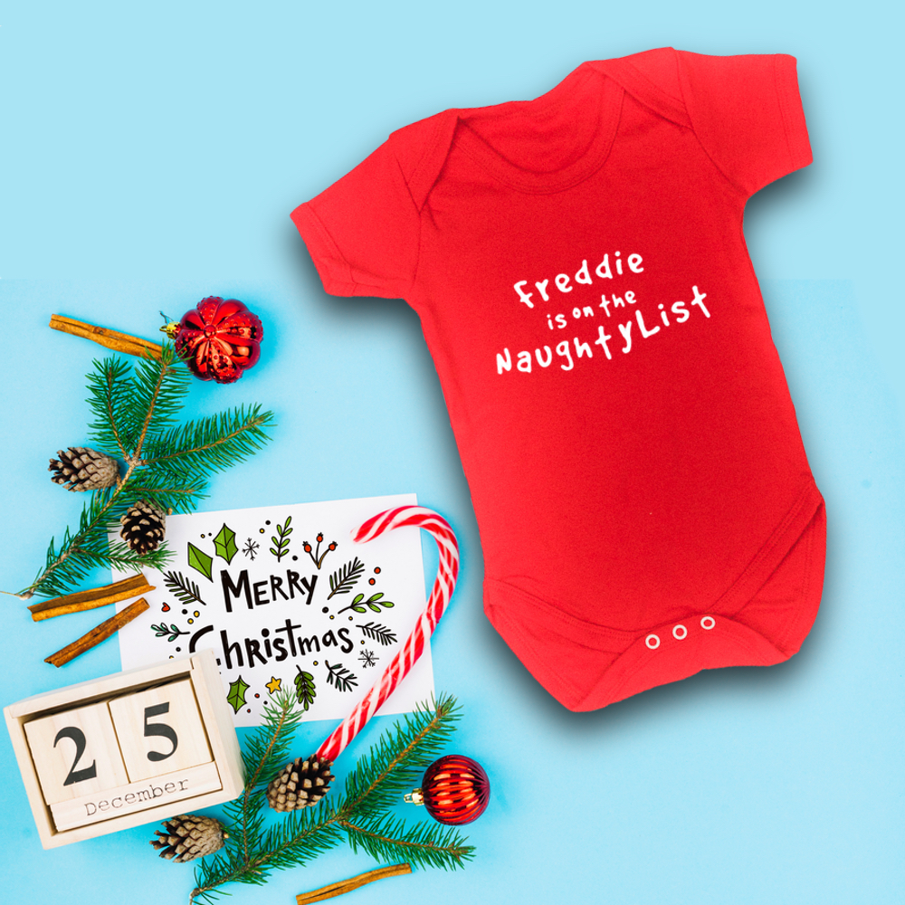 personalised christmas baby grows
