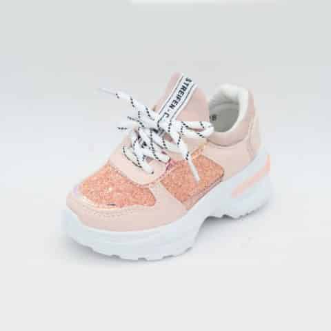 Itty Bitty Rose Gold Triple Sparkle Trainers | Itty Bitty