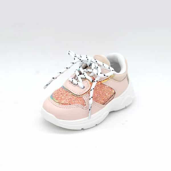 Itty Bitty Rose Gold Triple Sparkle Trainers | Itty Bitty