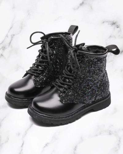 Itty Bitty Black Sparkle boots