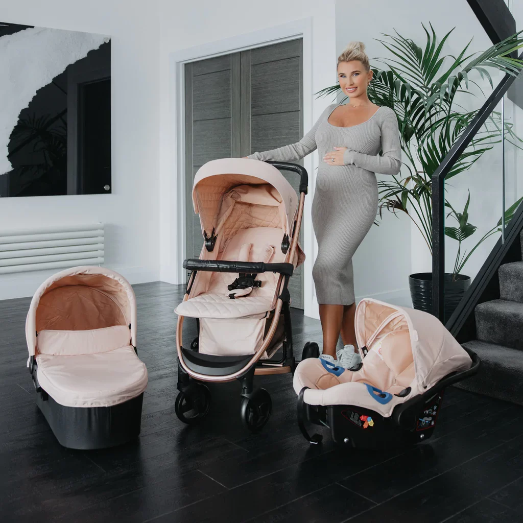 My Babiie Billie Faiers MB200+ Rose Gold and Blush Pink Travel System