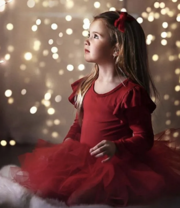 Itty Bitty Red Long Ruffle Sleeve Tulle Tutu