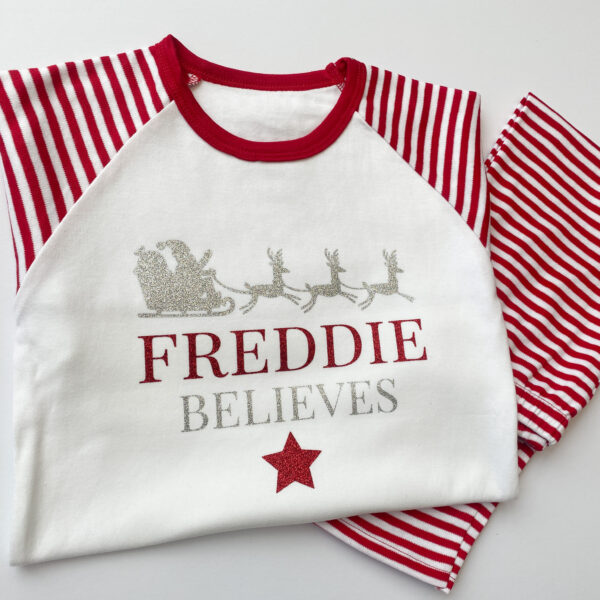 Itty Bitty Personalised Believe Christmas Eve PJ'S