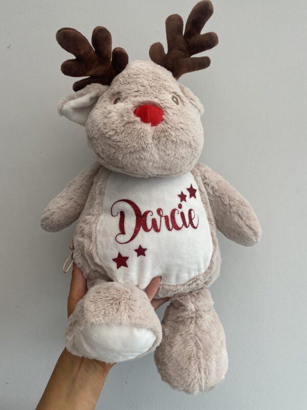 Itty Bitty Personalised Reindeer Teddy/Pyjama Case