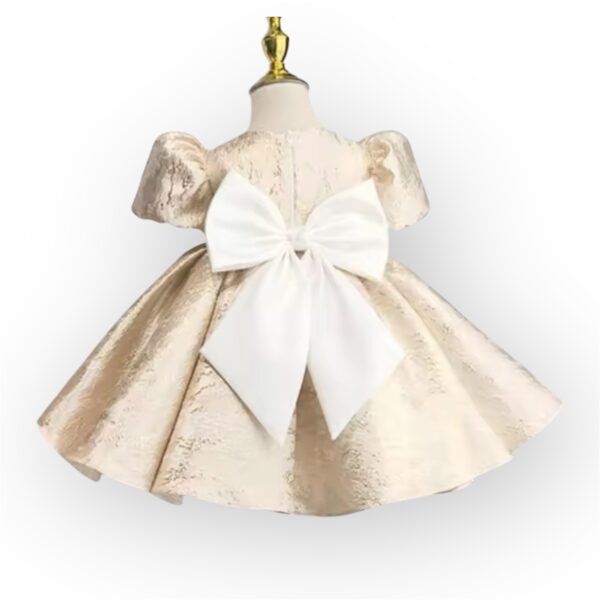 Itty Bitty Princess Gold Puff Sleeve Dress