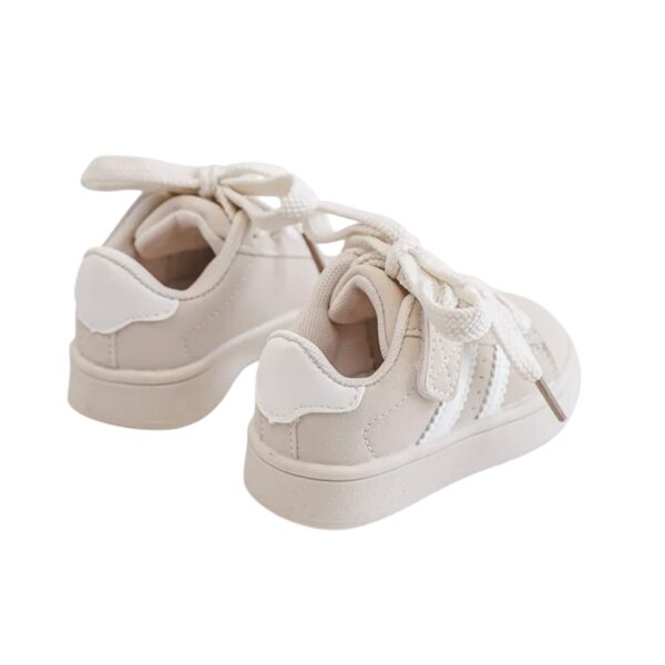 Itty Bitty Beige Campus Stripe Trainers - Image 5