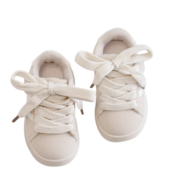 Itty Bitty Beige Campus Stripe Trainers - Image 4