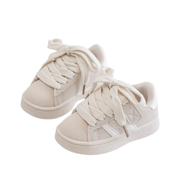 Itty Bitty Beige Campus Stripe Trainers