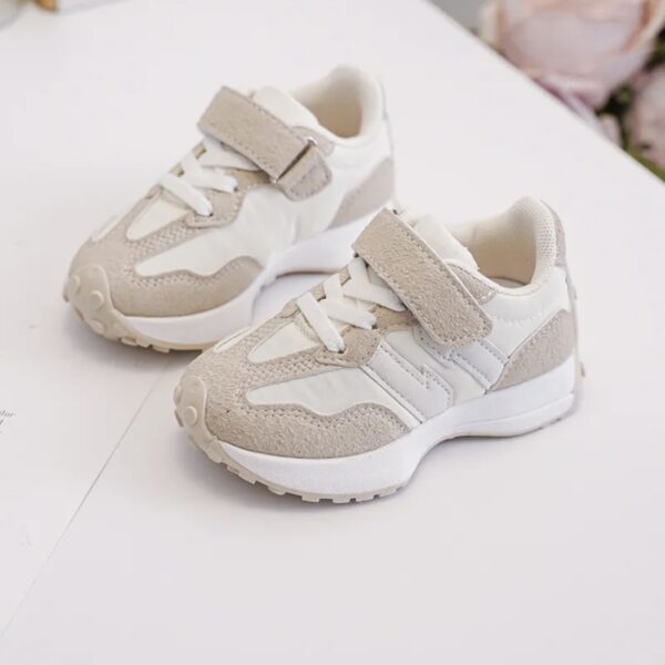 Itty Bitty Beige & White 327 Trainers - Image 5