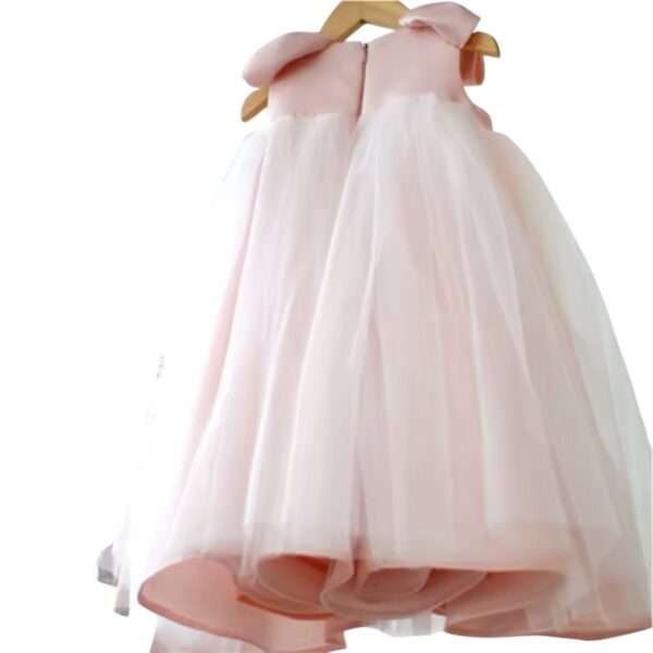 Itty Bitty Pink Bow Shoulder Tulle Dress - Image 4