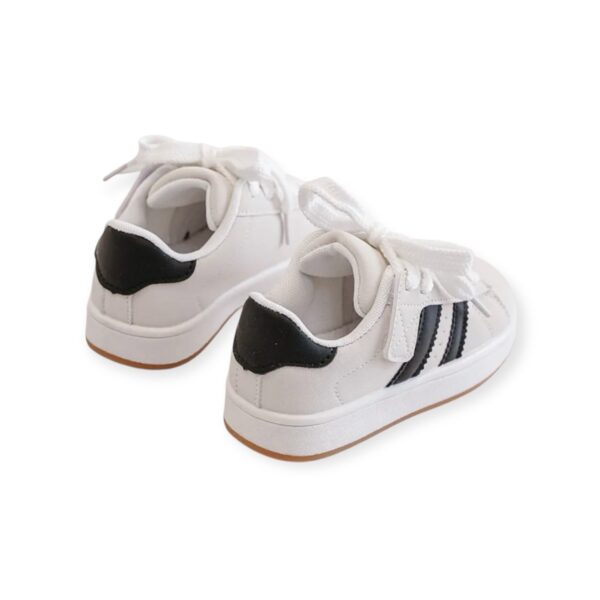 Itty Bitty White & black Stripe Trainers - Image 5