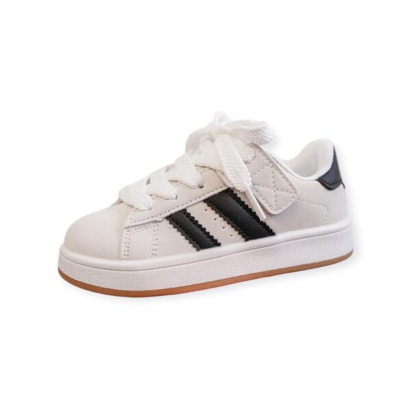 Itty Bitty White & black Stripe Trainers - Image 3