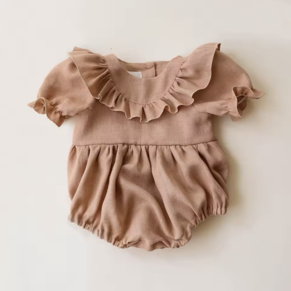 Itty Bitty Pink Frill Collar Romper