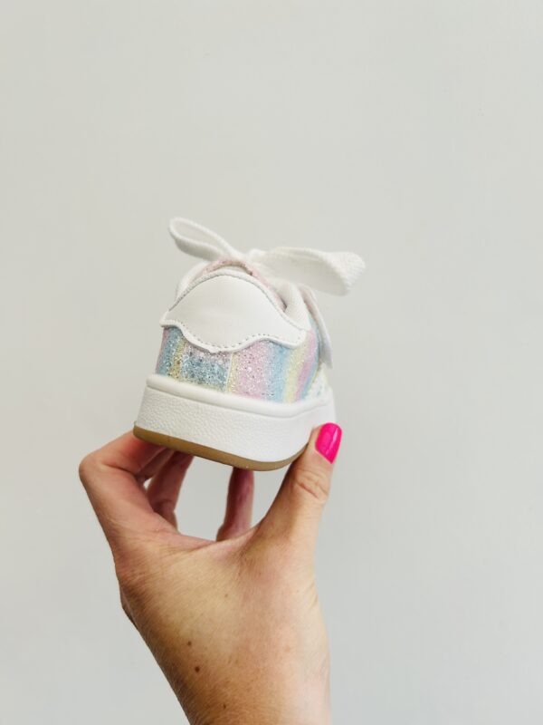 Itty Bitty Rainbow Glitter Stripe Trainers - Image 2