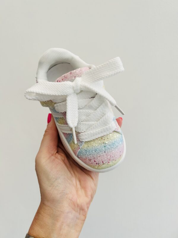 Itty Bitty Rainbow Glitter Stripe Trainers - Image 5